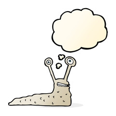 cartoon slug with thought bubble
