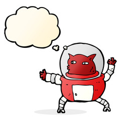 cartoon alien with thought bubble