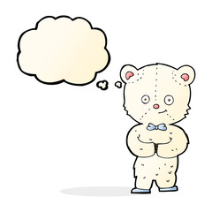cartoon cute little bear with thought bubble