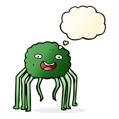 cartoon spider with thought bubble
