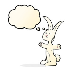 cartoon rabbit with thought bubble