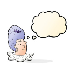 cartoon queen's head with thought bubble
