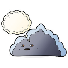 cartoon cloud with thought bubble