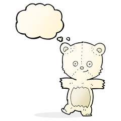 cartoon cute polar bear with thought bubble
