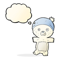 cartoon cute polar bear with thought bubble