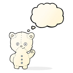 cartoon polar bear cub with thought bubble