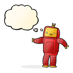 cartoon robot with thought bubble