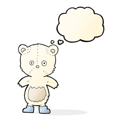 cartoon polar bear cub with thought bubble