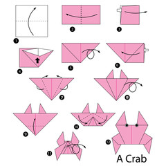 step by step instructions how to make origami A Crab.