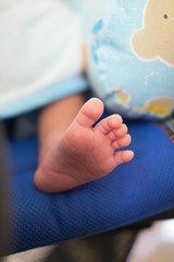 Naklejka premium close-up of tiny baby feet