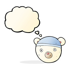 cartoon polar bear face with thought bubble