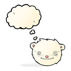 cartoon polar bear head with thought bubble