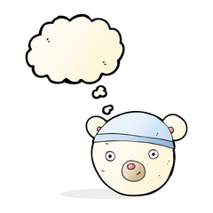 cartoon polar bear face with thought bubble