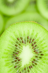 Slices of kiwi fruit.