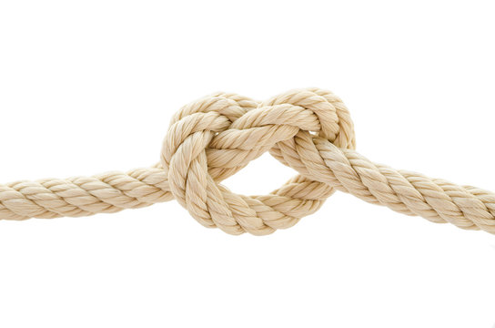 Rope knot isolated on white
