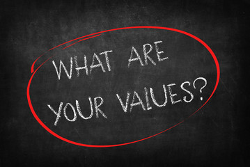 what are your values? words on Blackboard