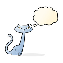 cartoon cat with thought bubble