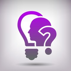 Pictograph of question mark and man