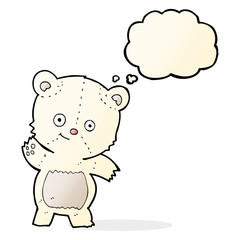 cute polar bear cartoon with thought bubble