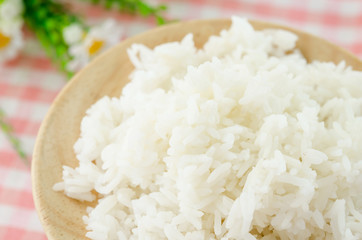 Cooked white rice.