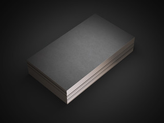 Stack of black business cards with golden edges