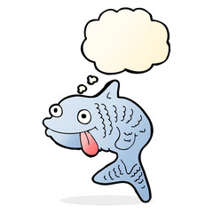 cartoon fish with thought bubble