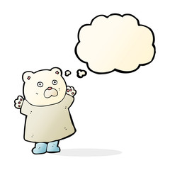 funny cartoon polar bear with thought bubble