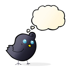cartoon bird with thought bubble