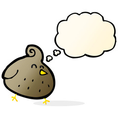 cartoon bird with thought bubble