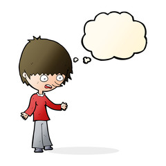 cartoon stressed out woman with thought bubble