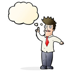 cartoon man with idea with thought bubble