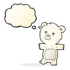 cartoon cute polar bear with thought bubble