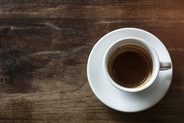 cup of coffee on table in cafe