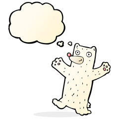 cartoon polar bear with thought bubble