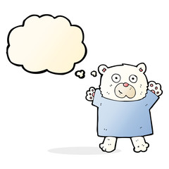 cartoon cute polar bear with thought bubble