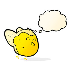 cartoon bird with thought bubble