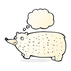 funny cartoon bear with thought bubble