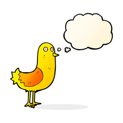 cartoon bird with thought bubble