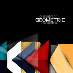 Textured paper geometric shapes on black