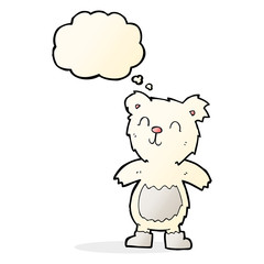 cartoon teddy polar bear with thought bubble