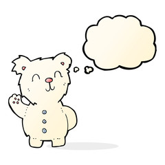 cartoon polar bear with thought bubble