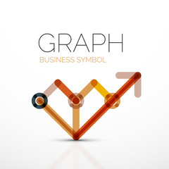 Abstract logo idea, linear chart or graph  business icon. Creative vector logotype design template