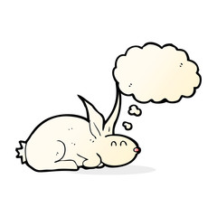 cartoon rabbit with thought bubble