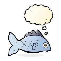 cartoon fish with thought bubble