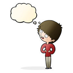 cartoon shocked woman with thought bubble