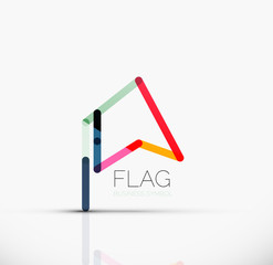 Logo flag, abstract linear geometric business icon