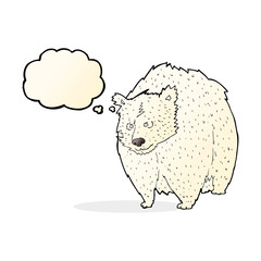 huge polar bear cartoon with thought bubble