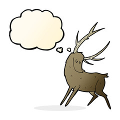 cartoon stag with thought bubble