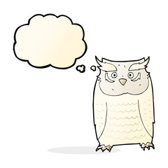 cartoon owl with thought bubble