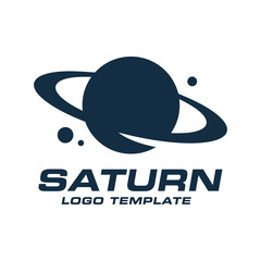 Naklejka premium Simple Flat Saturn Logo Template